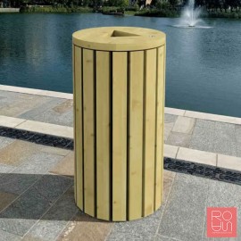 Paperera de Fusta amb Tapa Genève de 110 Litres